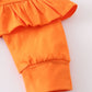 Orange sweet as pie plaid skirt set