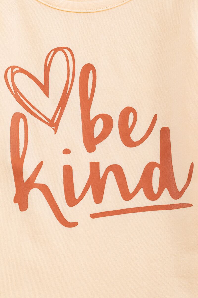 Beige "be kind" plaid skirt set