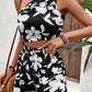 Floral One-Shoulder Cropped Tank and Shorts Set