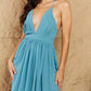 OneTheLand Captivating Muse Open Crossback Maxi Dress in Turquoise