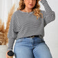 Plus Size Striped Long Sleeve Top
