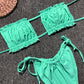 Frill Trim Ruched Bikini Set