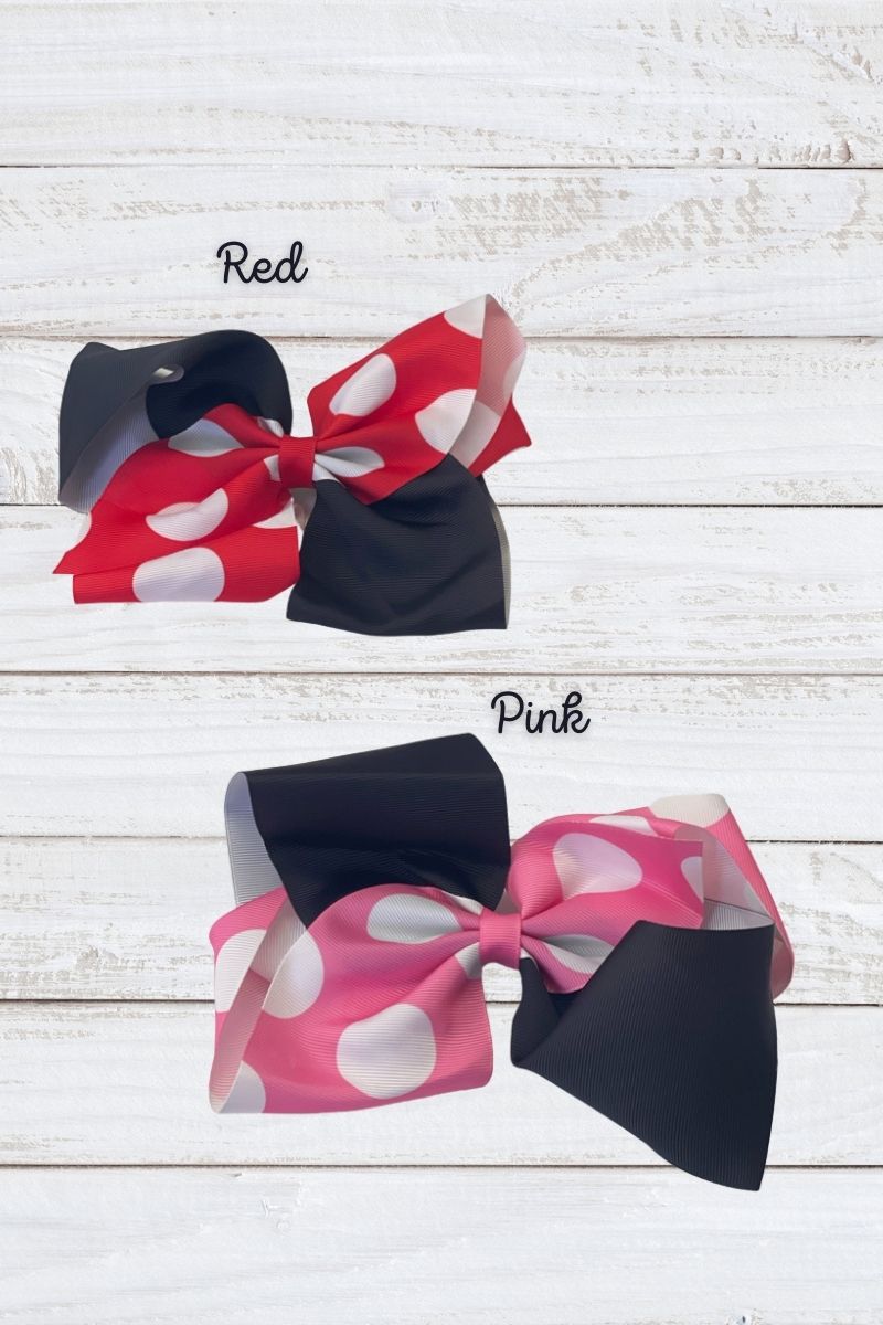 Minnie Mouse hair bow 8 inches width