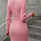 Striped Round Neck Sweater Dress