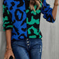 Round Neck Contrast Color Dropped Shoulder Sweater