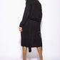 Black Cable Knit Belted Longline Cardigan